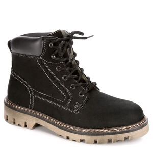 AM Shoes Mens Warm Lined Leather Lace Up Boots